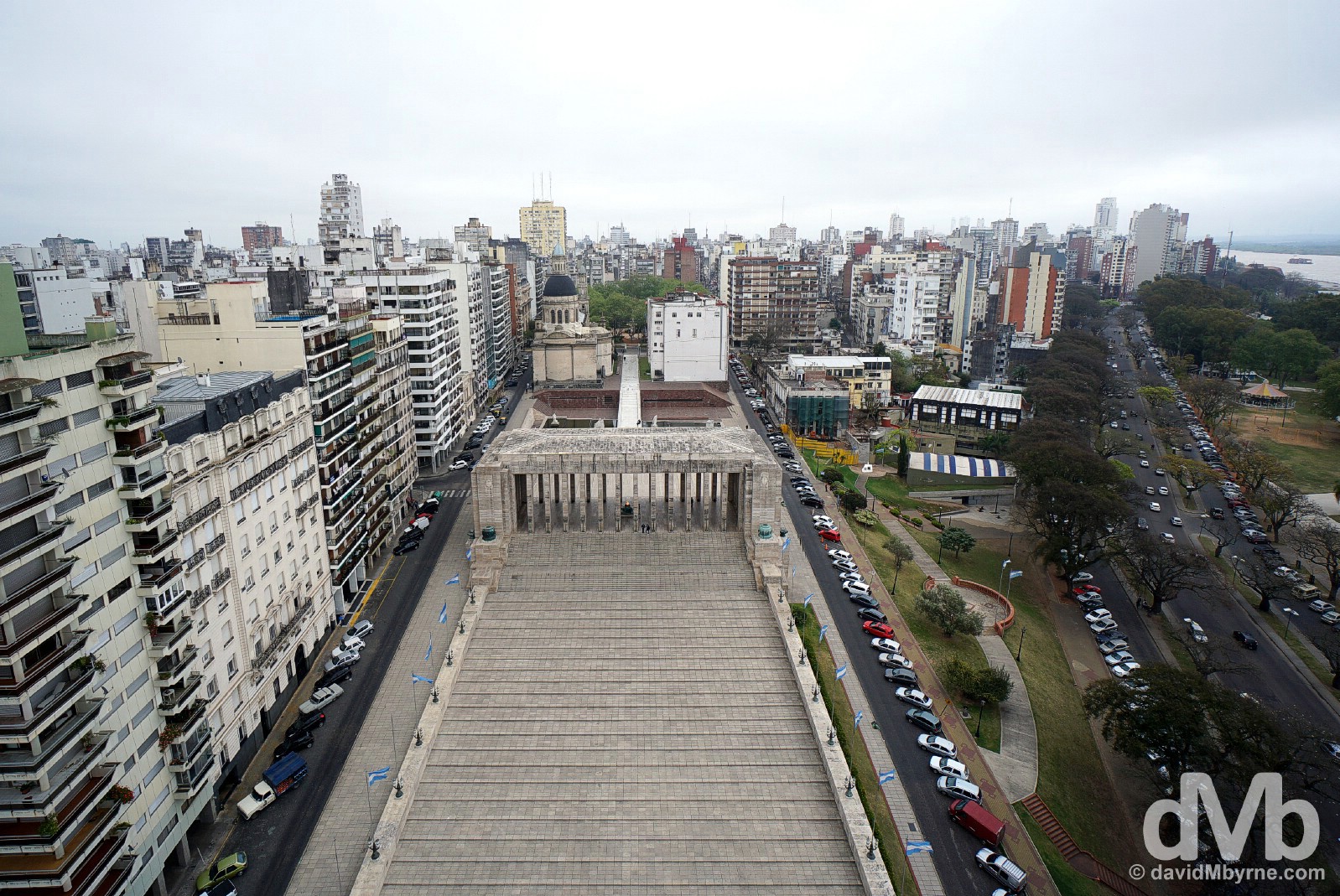 An overview of Rosario from the top of the Monumento a la Bandera in Roasrio, Argentina. September 22, 2015. 