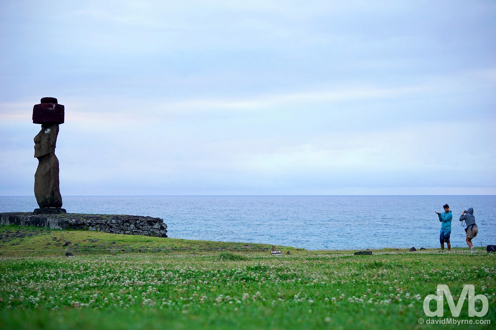 Dusk pictures at Tahai on Easter Island, Chile. September 27, 2015.