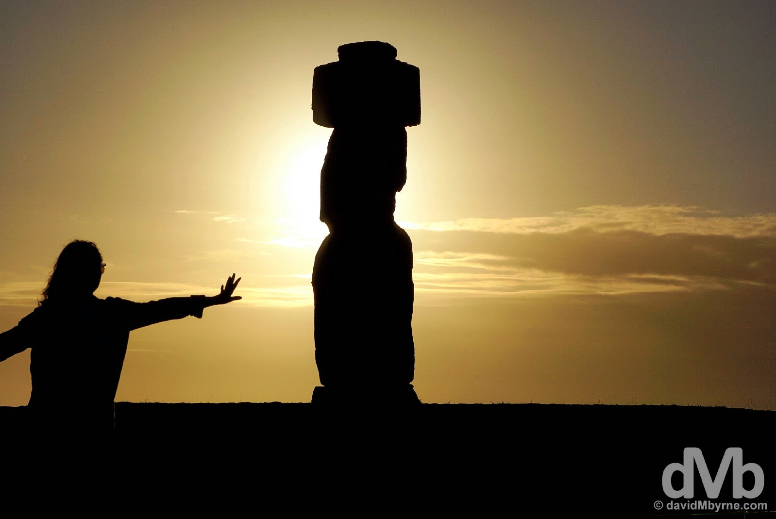 Playing with a Easter Island sunset. Tahai, Easter Island, Chile. September 28, 2015.