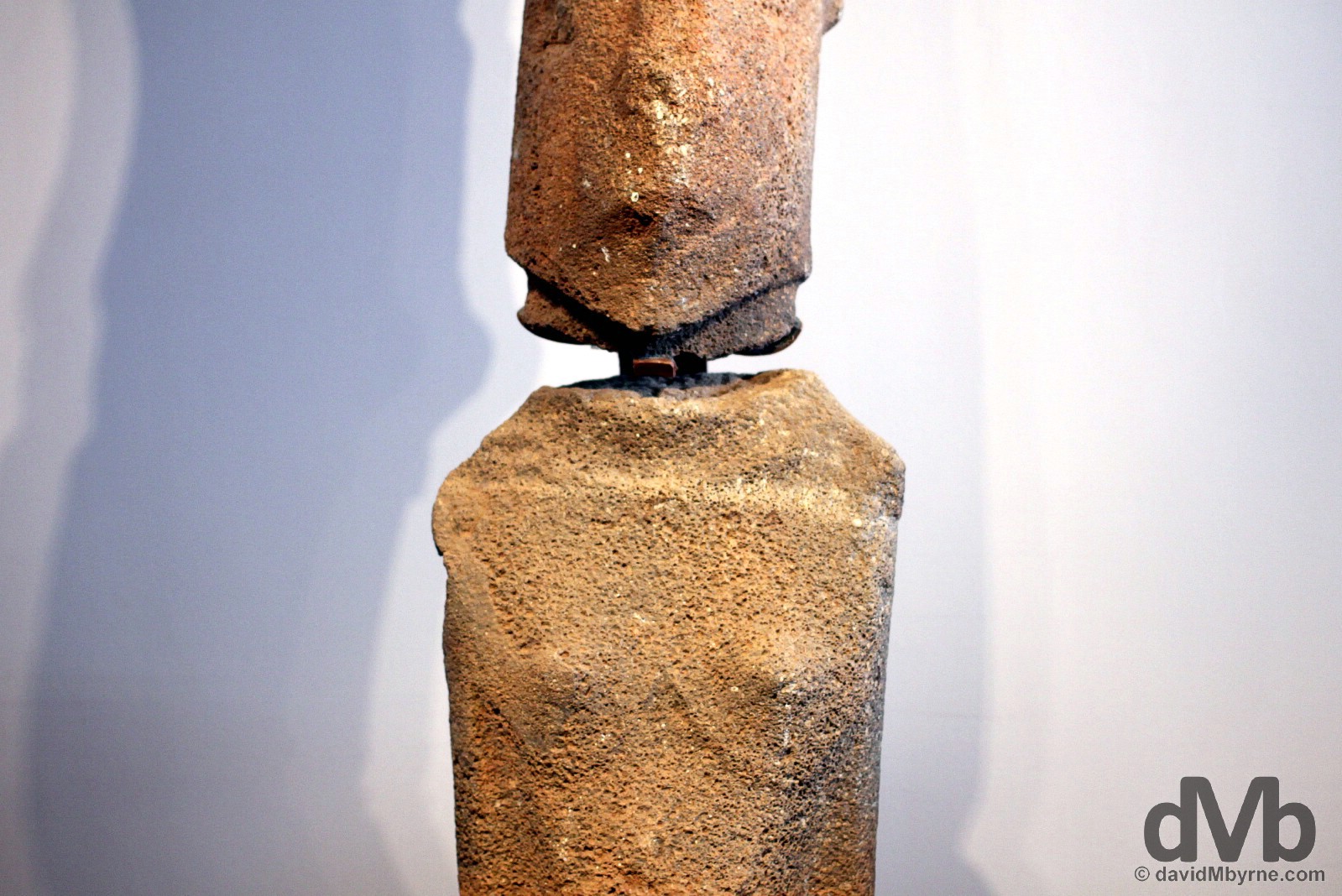 A female moai on display in the Museo Antropologico P. Sebastian Englert, Hanga Roa, Easter Island, Chile. September 30, 2015.