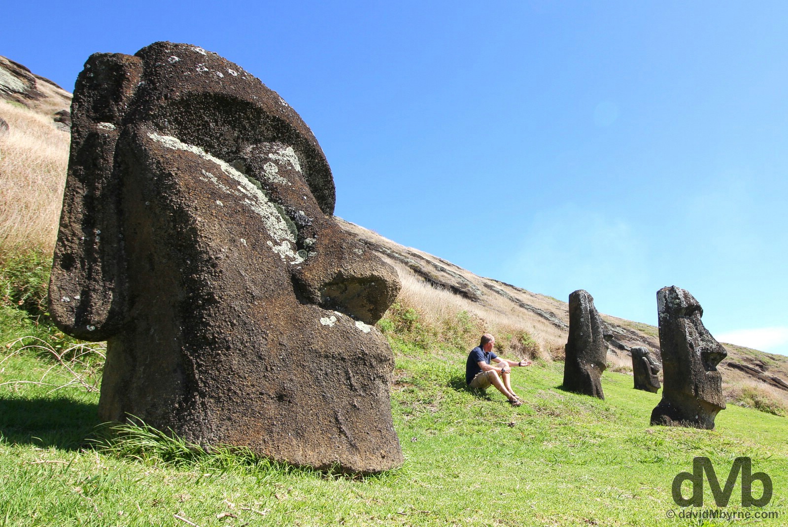 Hanging out in Rano Raraku crater on Easter Island, Chile. October 1, 2015.