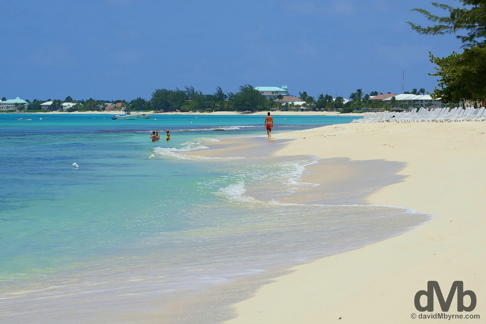 Seven Mile Beach on Grand Cayman, the Cayman Islands, Greater Antilles. May 12, 2015.