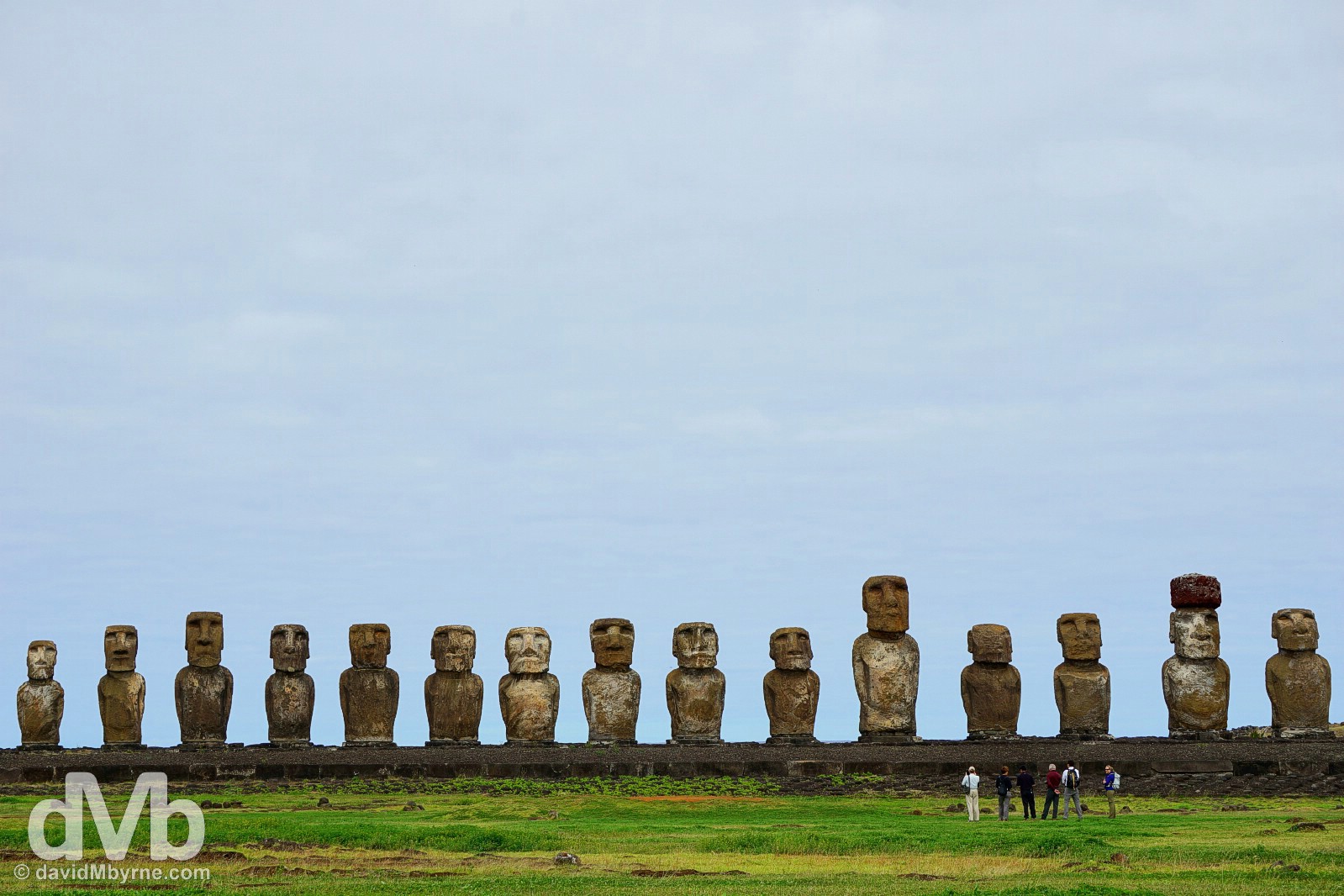 The moai of Ahu Tongariki on Easter Island, Chile. September 29, 2016.