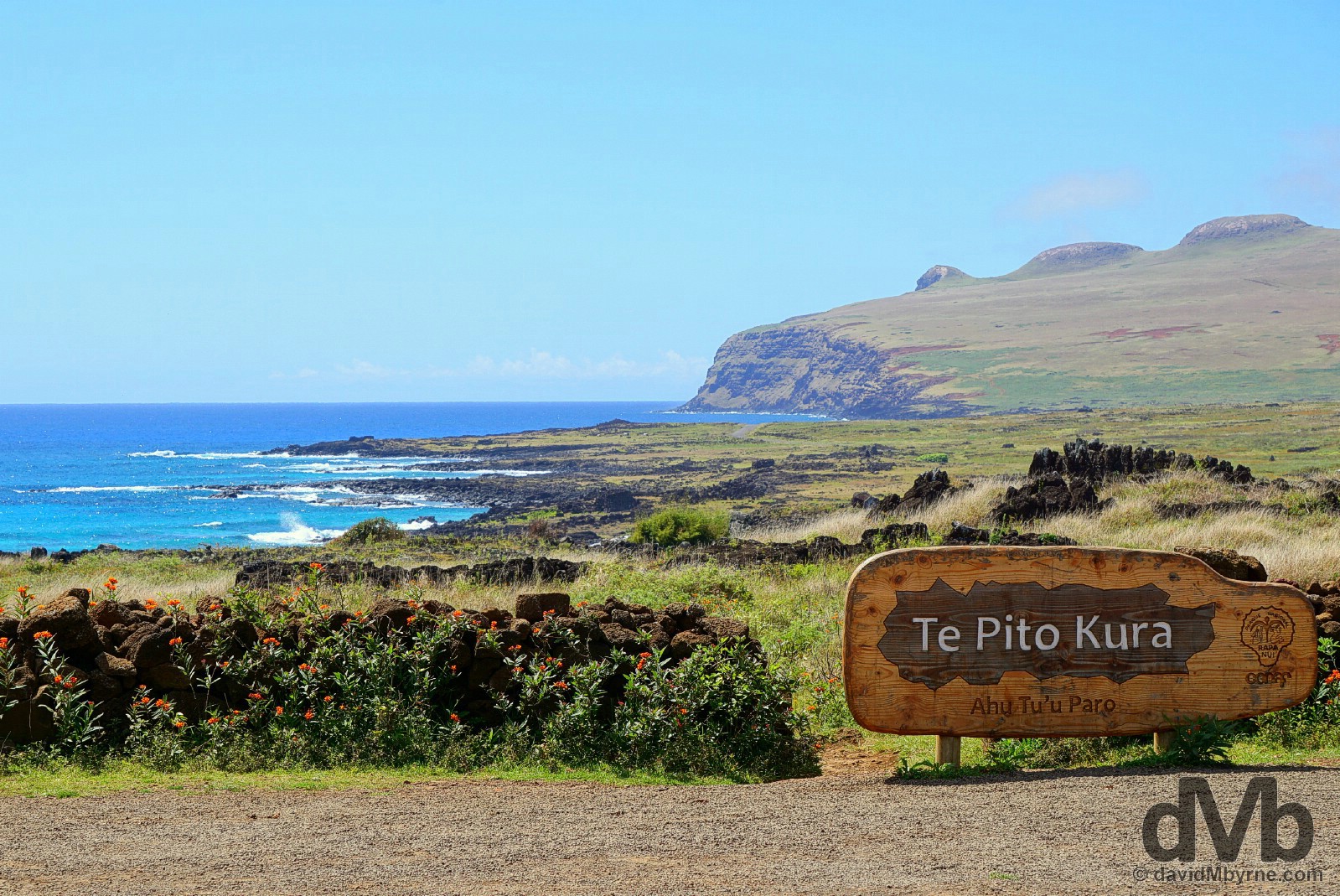 The entrance to Te Pito Kura, Easter Island, Chile. October 1, 2016.