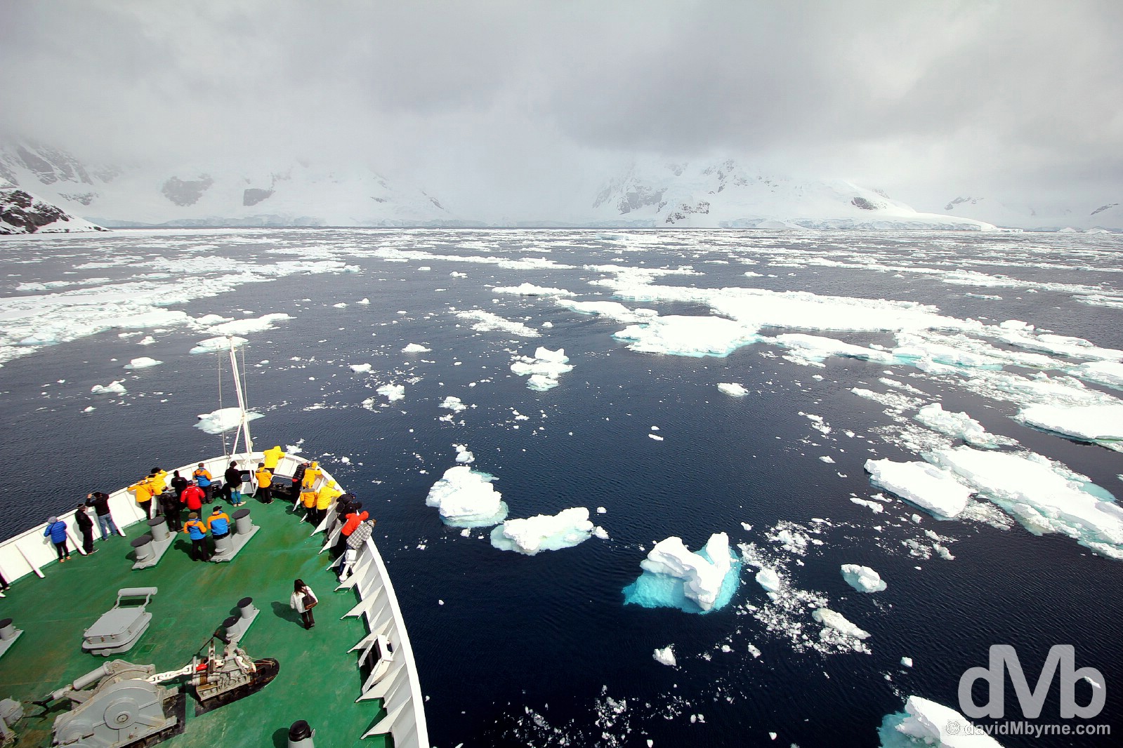 Slowly does it navigating through ice in Paradise Bay, Antarctica. December 1, 2015.