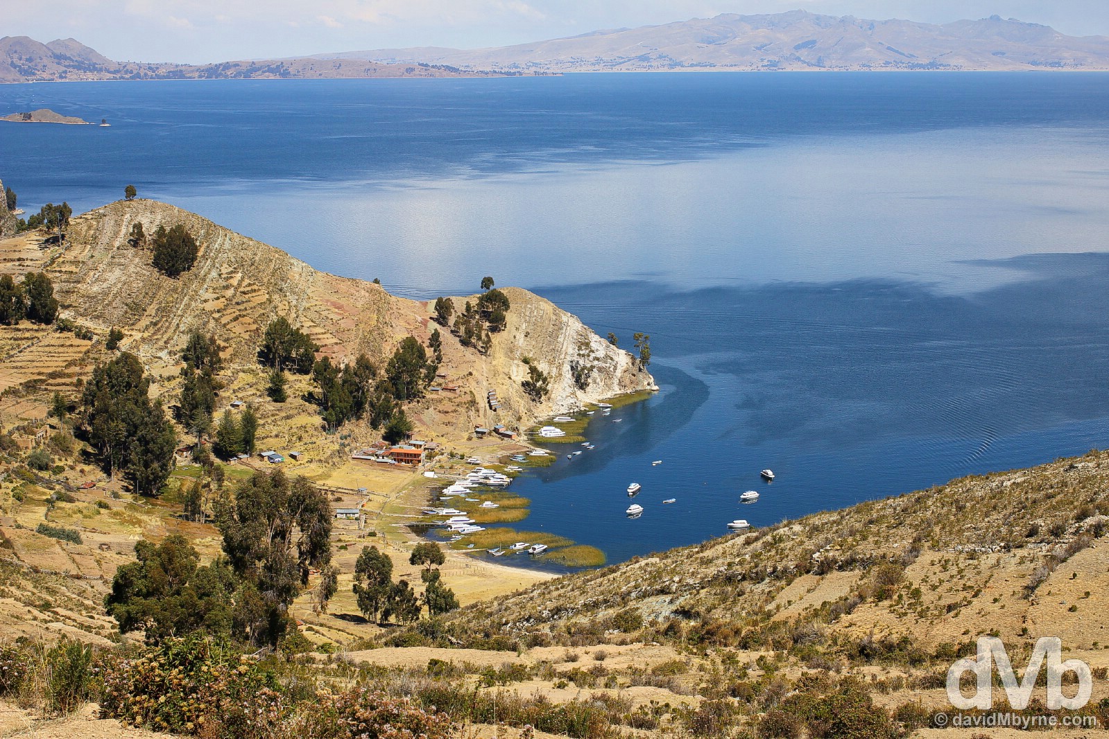 Views from Isla del Sol in Lake Titicaca, Bolivia. August 24, 2015. 