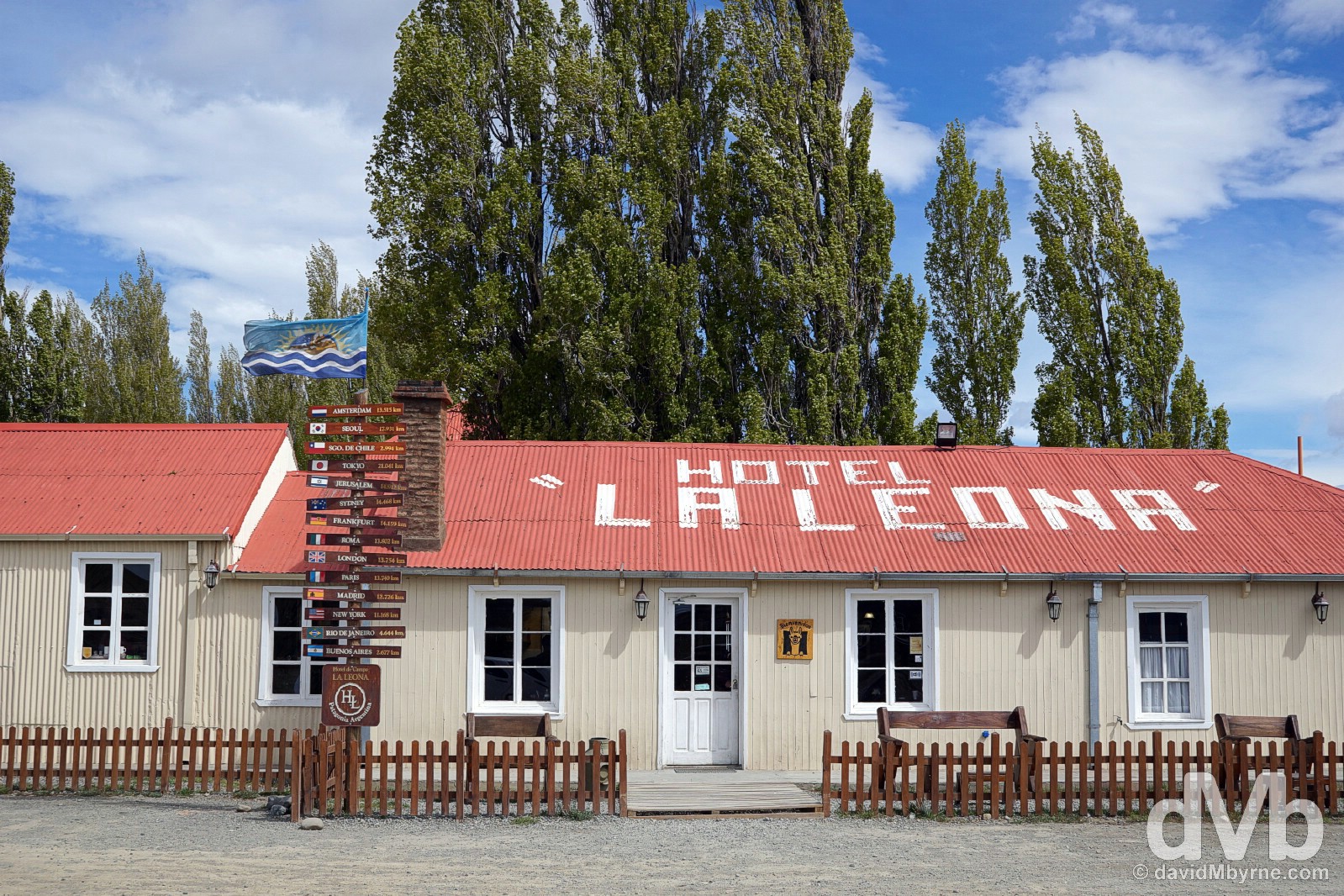 The historic Hotel La Leona, a popular stop on Argentinian Ruta 40 between El Calafate & El Chalten. Patagonia, Argentina. November 3, 2015. 