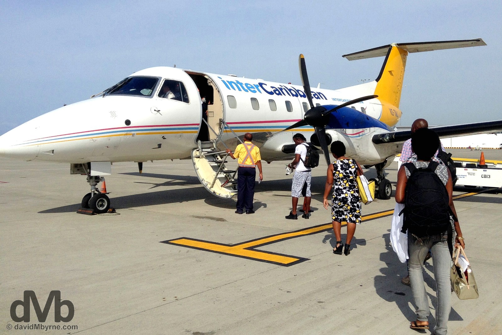  InterCaribbean flight JY623 to Port-Au-Prince, Haiti, on the runway of Norman Manley International Airport, Kingston, Jamaica. May 16, 2015. 