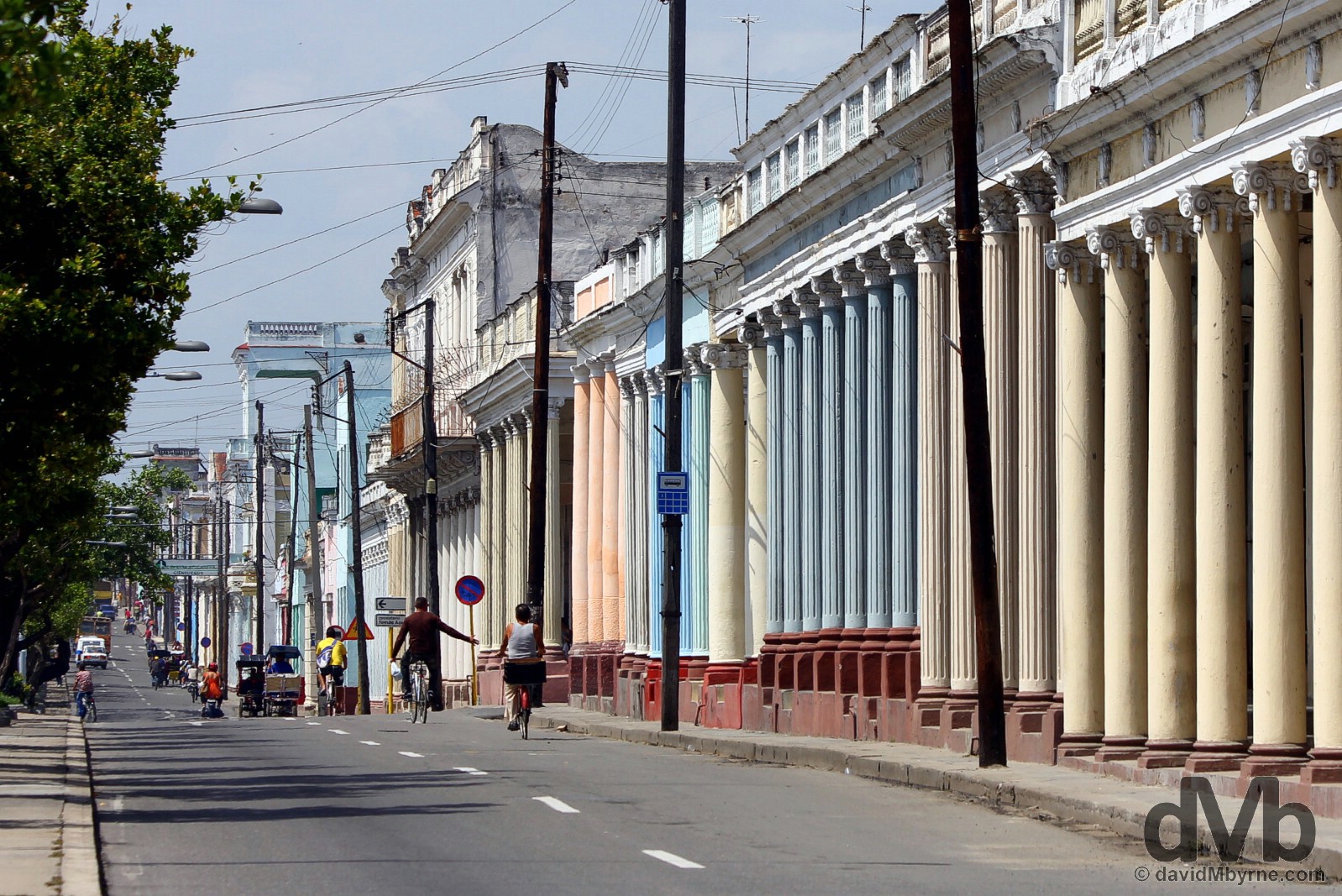 A section of the colonnaded Paseo del Prado in Cienfuegos, Cuba. May 8, 2015. 