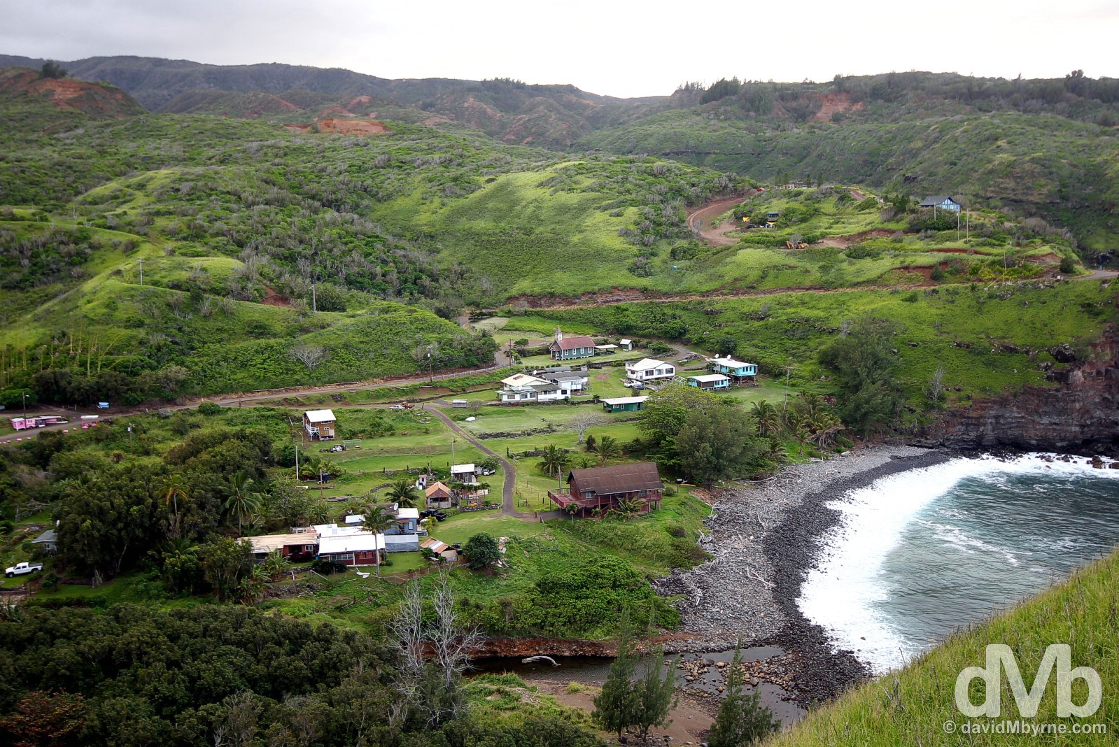 A small settlement off State Highway (yes, 'highway') 340, a.k.a. the Kahekili Highway, in remote western Maui, Hawaii, USA. March 4, 2013.