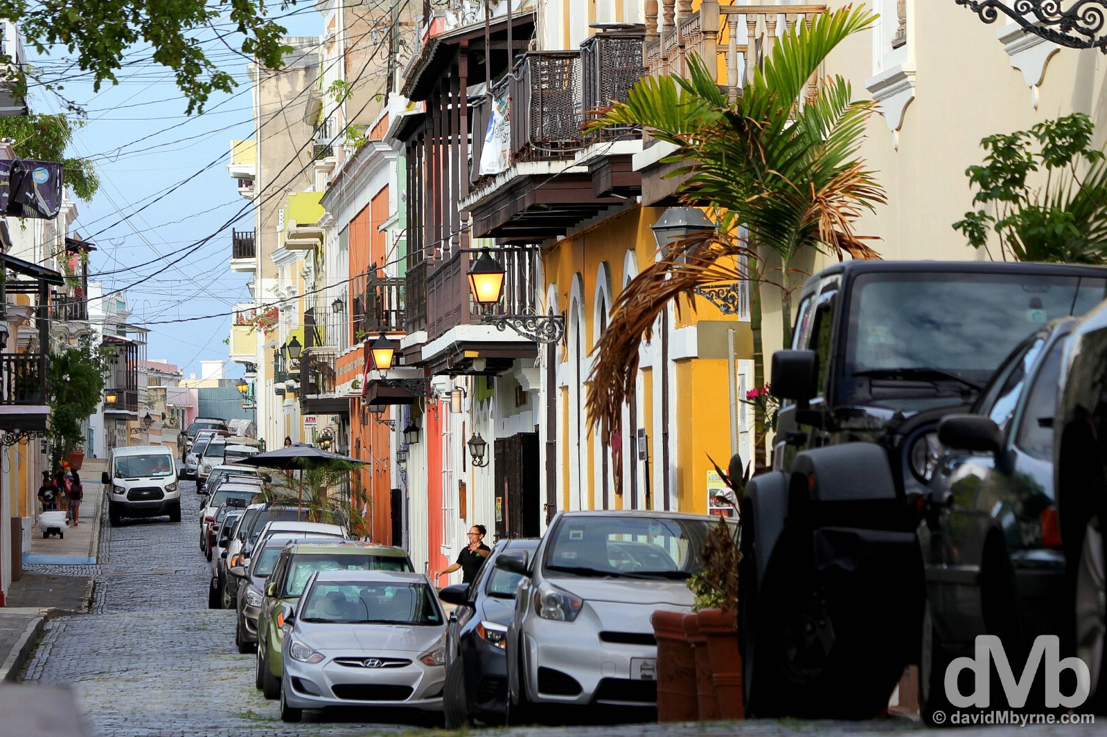 Calle de San Sabastian in Old San Juan, Puerto Rico, Greater Antilles. June 2, 2015. 