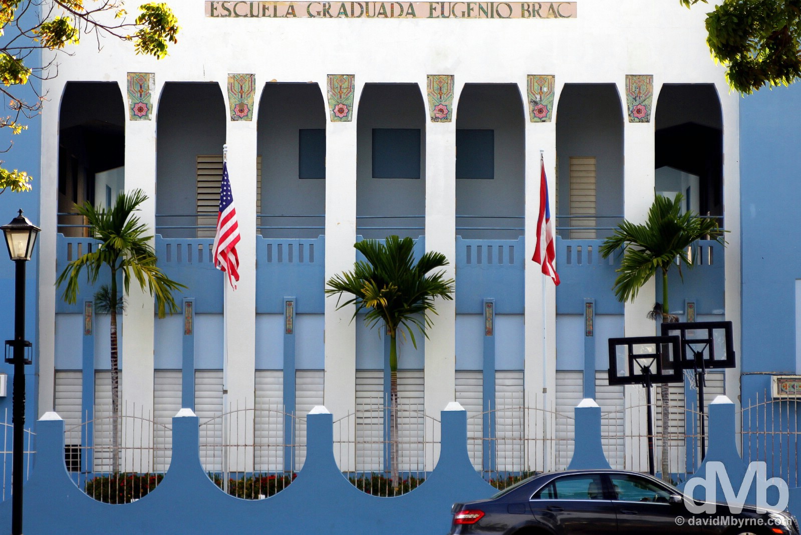 Escuela Graduada Eugenio Brac off Plaza de Fajardo in Fajardo, eastern Puerto Rico, Greater Antilles. June 5, 2015.