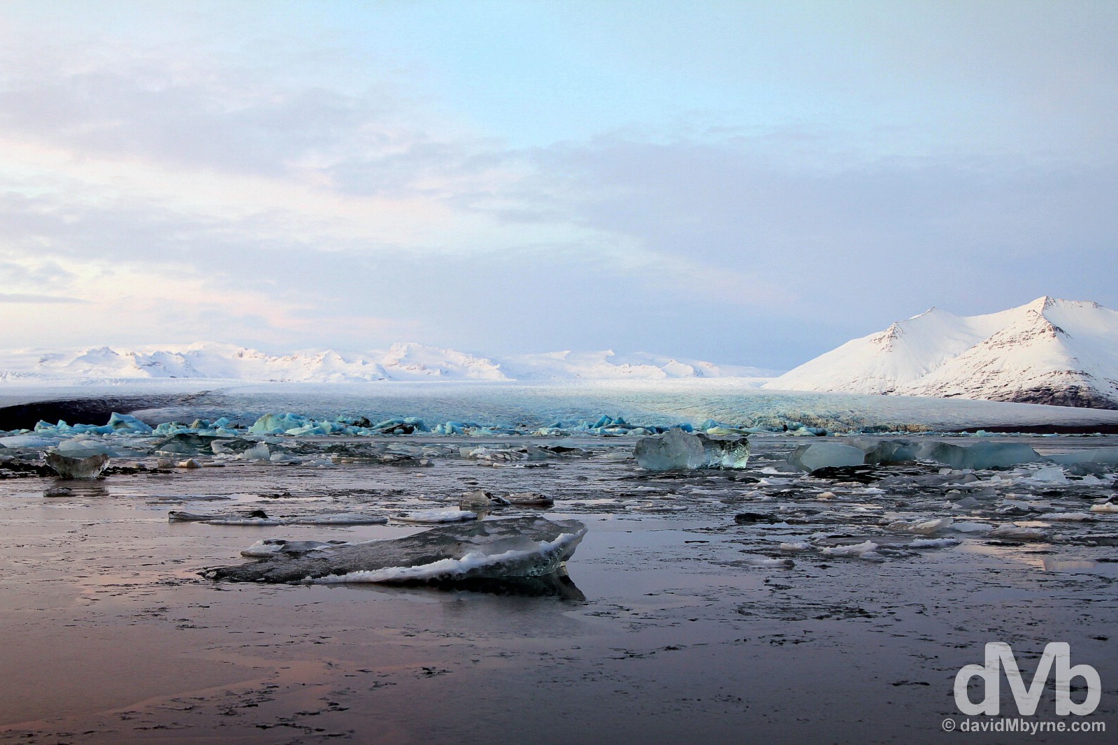 Jökulsárlón glacial lagoon, southern Iceland. December 4, 2012.