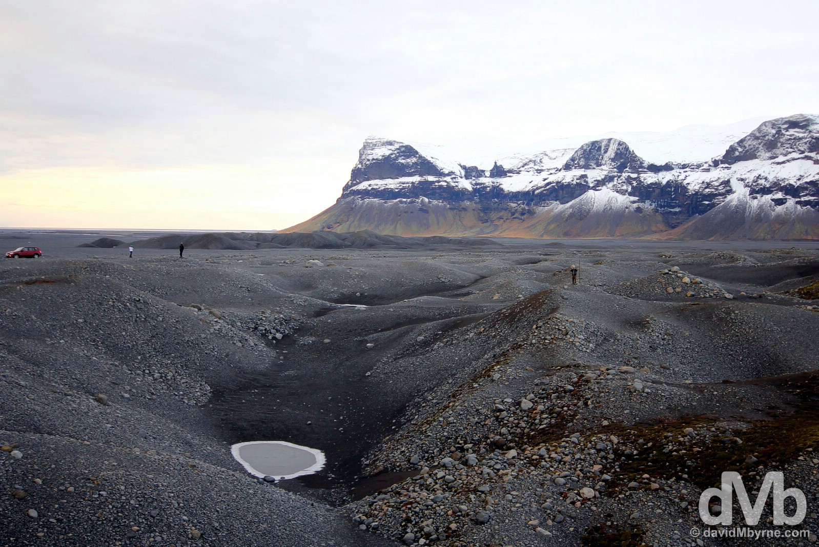Surveying the desolation at Mýrdalssandur, southern Iceland. December 4, 2012.