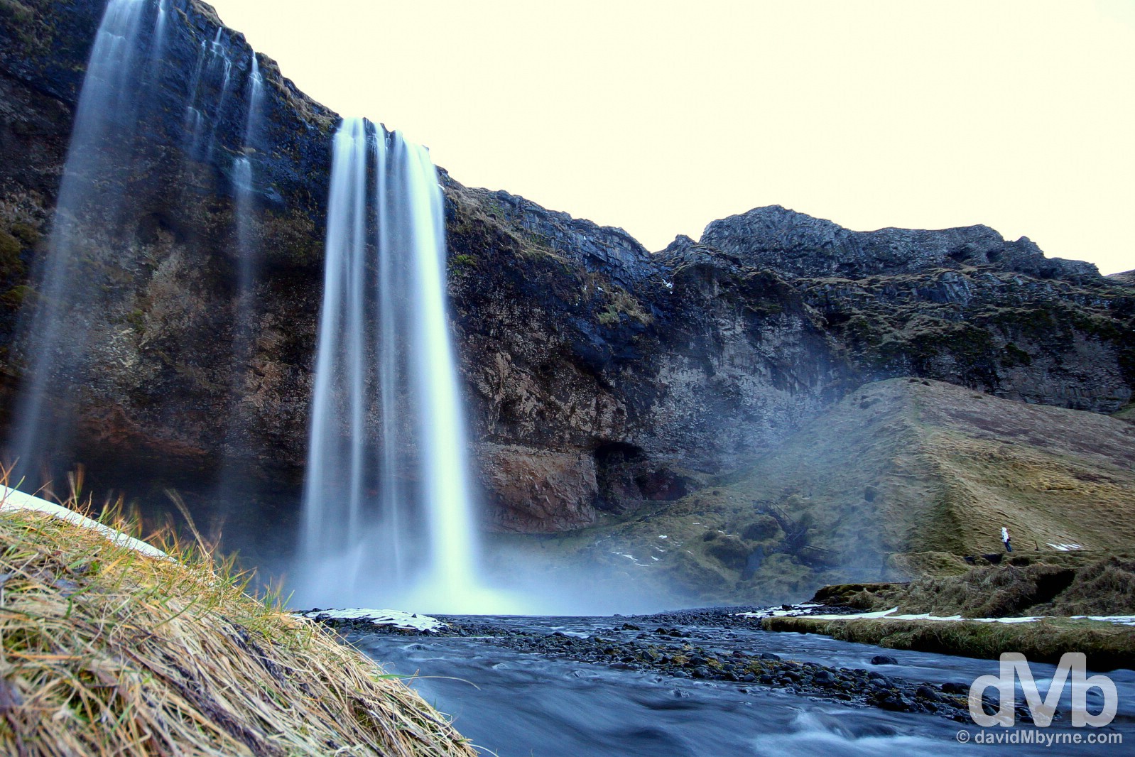 Seljalandsfoss Waterfall, just off Route 1, on the road from Reykjavik to Vik, southern Iceland. December 4, 2012.