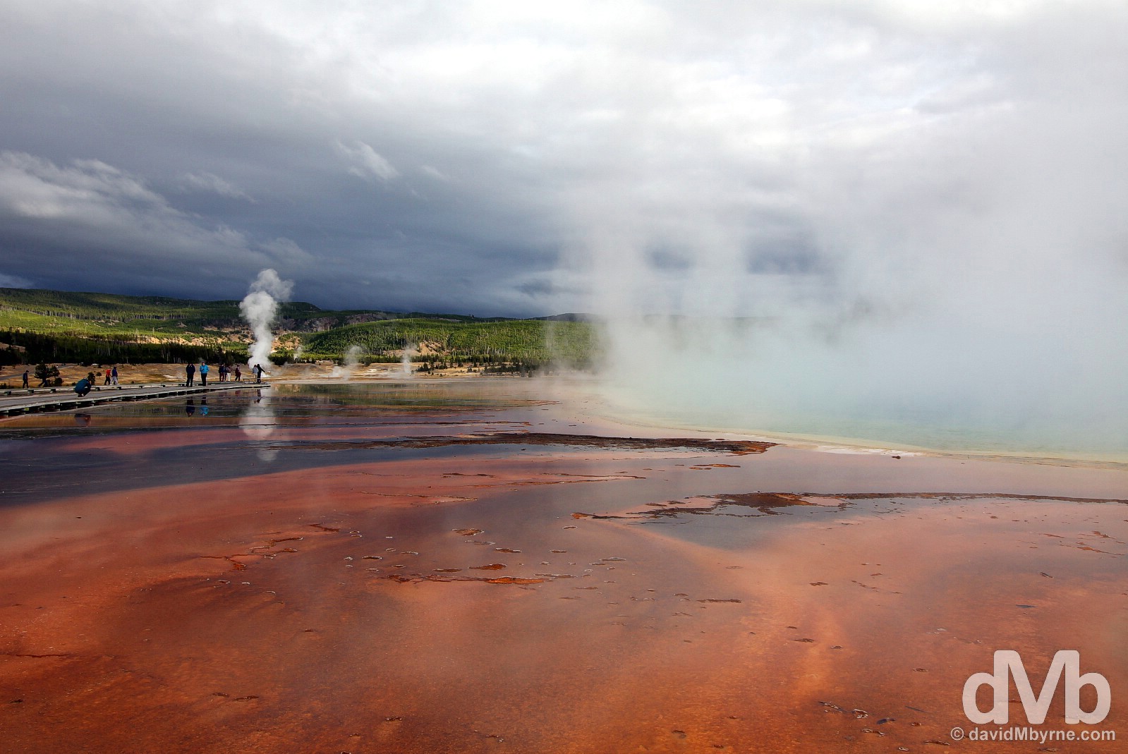 Grand Prismatic Spring, Midway Geyser Basin, Yellowstone National Park, Wyoming, USA. September 4, 2016.