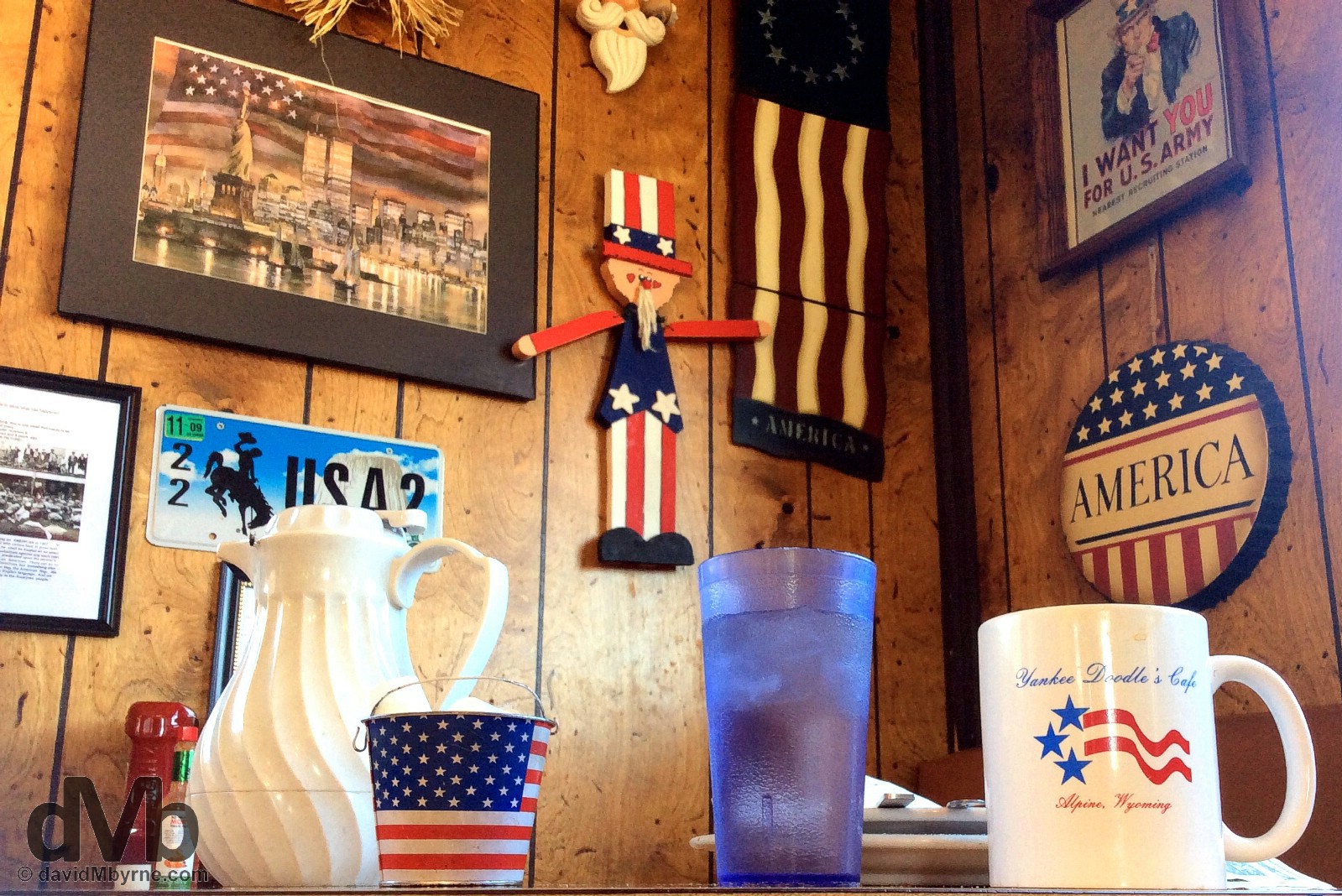 Americana overload. Yankee Doodle's Cafe in Alpine, Wyoming. September 6, 2016.