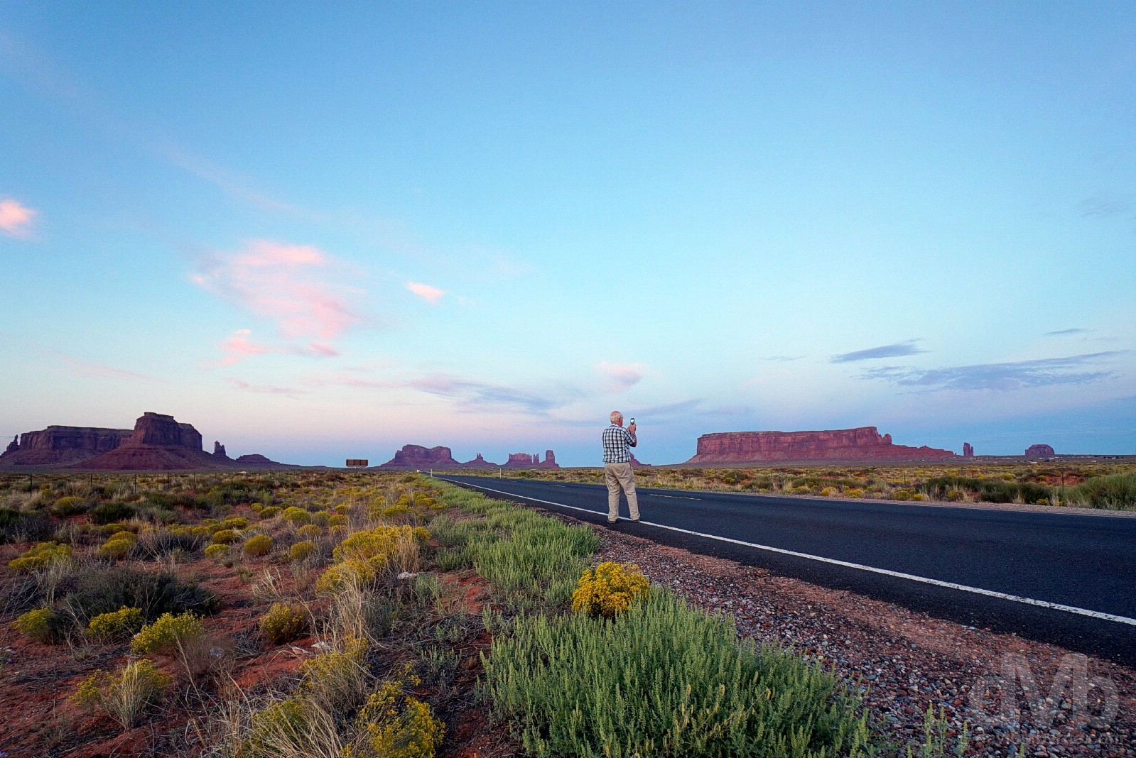 Capturing dusk by US Route 163 in Monument Valley, Utah, USA. September 10, 2016.