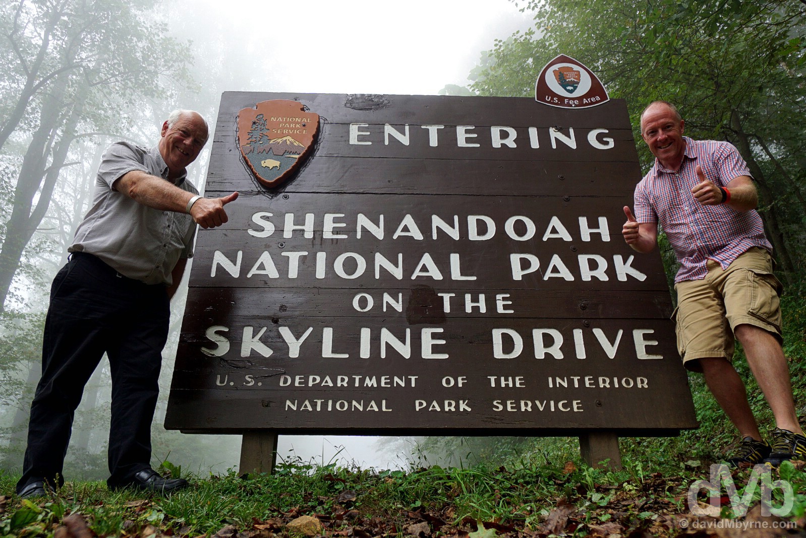 At the southern entrance to Shenandoah National Park in Virginia, USA. September 25, 2016. 