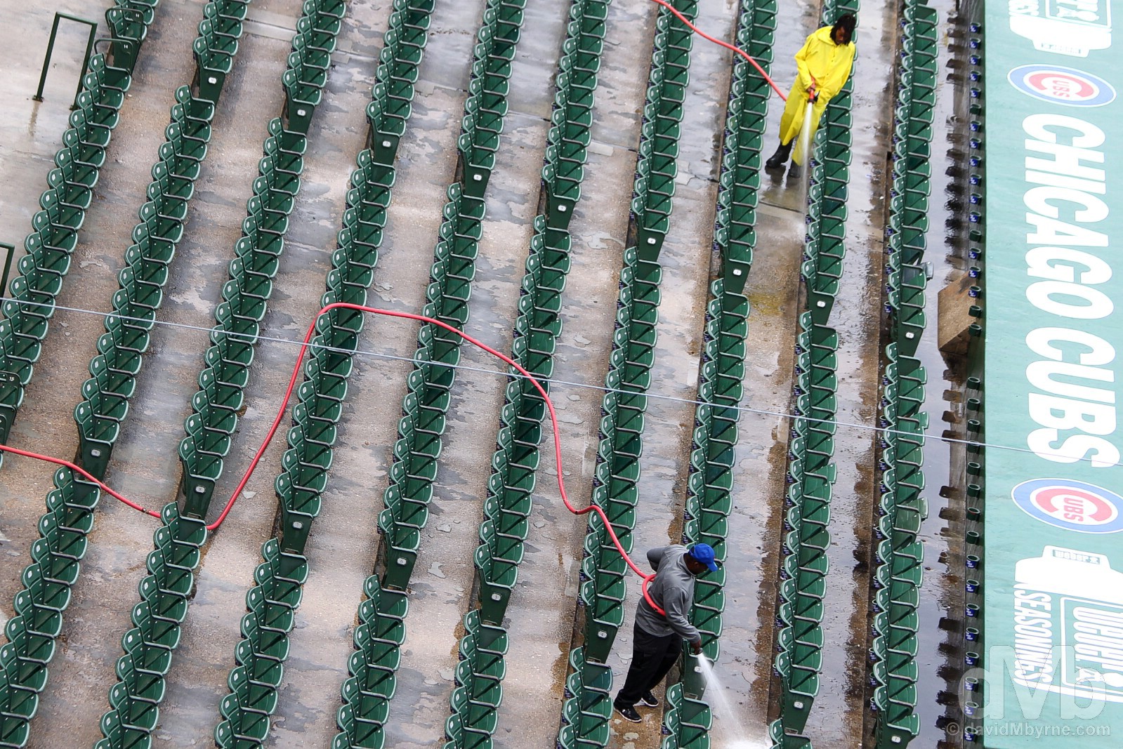 Maintenance in Wrigley Field, the home of the Chicago Cubs. Wrigleyville, Chicago, Illinois, USA. October 1, 2016.