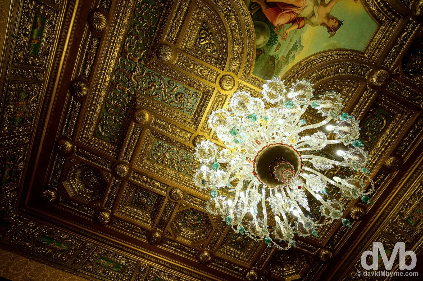 A section of ceiling in Peles Castle, Romania. April 2, 2015.