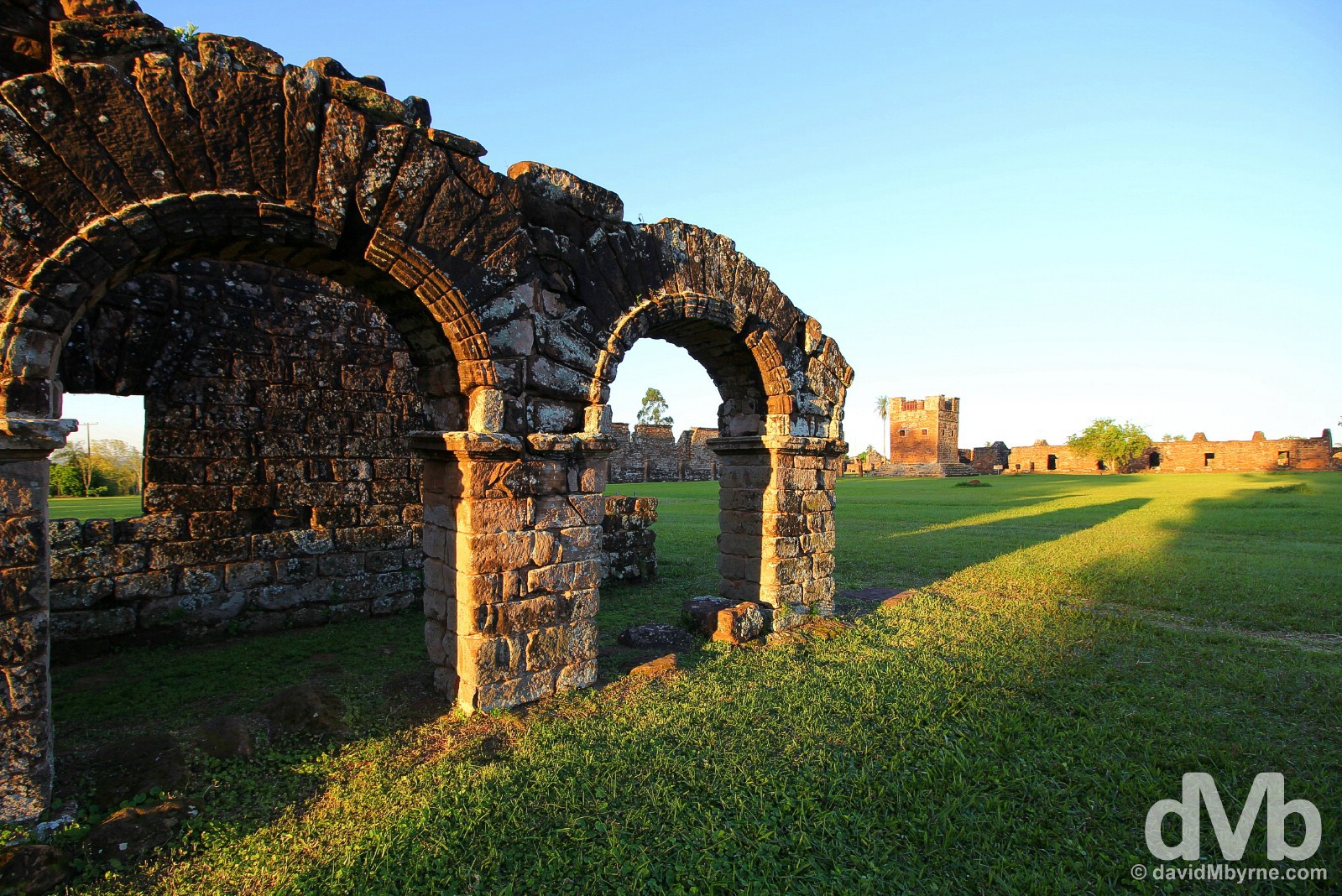 Sunset in the grounds of the UNESCO-listed Jesuit Mission of La Santísima Trinidad de Paraná, southern Paraguay. September 14, 2015.