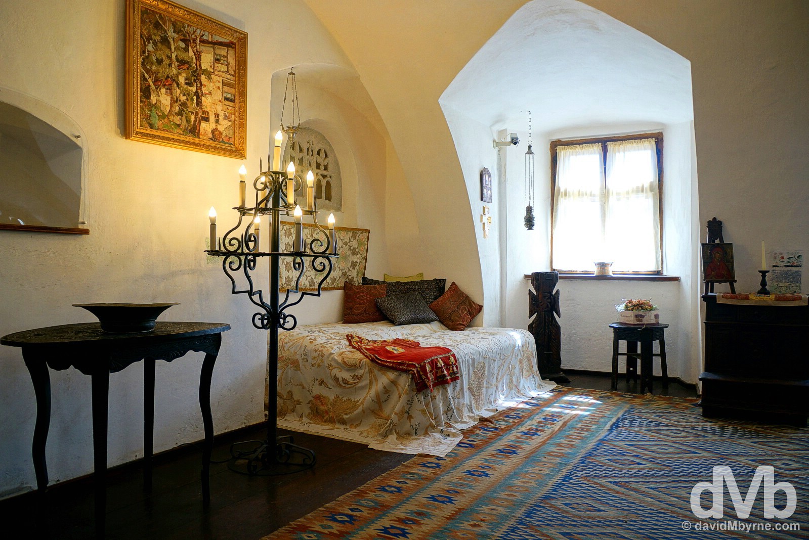 The Queen Mary of Romania bedroom in Bran Castle, Bran, Transylvania, Romania. April 2, 2015.
