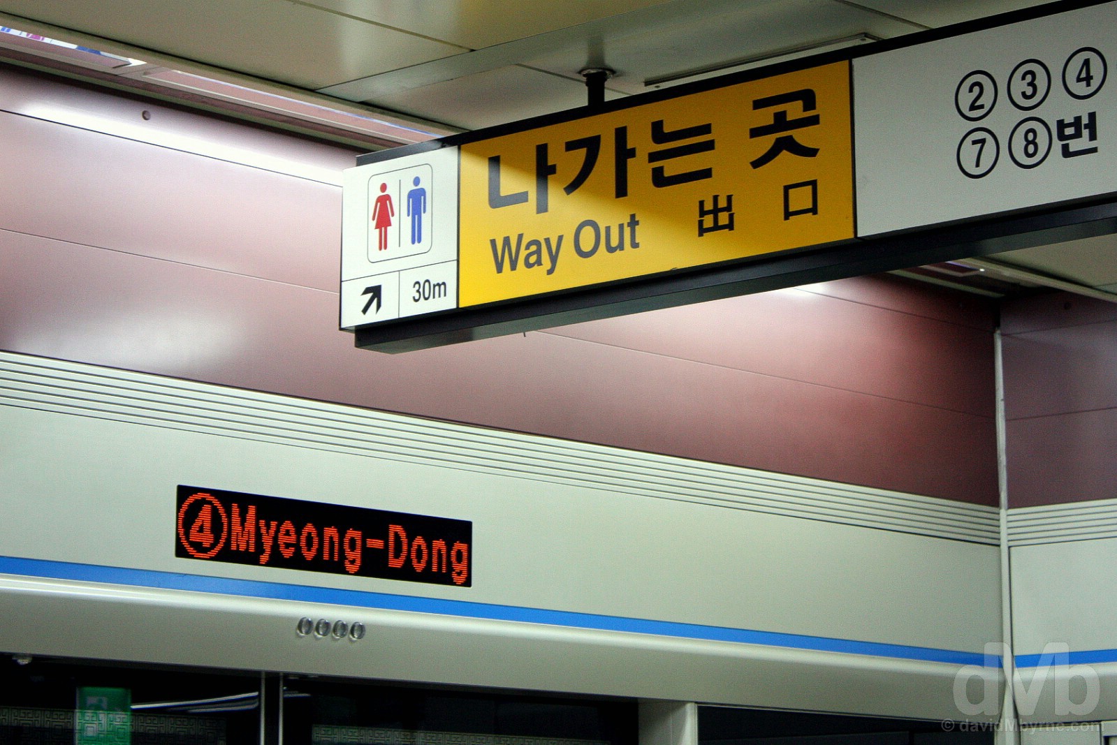 Myeong-dong Metro Station, Seoul, South Korea. July 8, 2008.